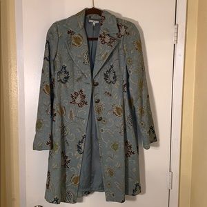 CAbi size 10 teal floral duster